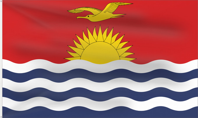 Drapeau, avec deux œillets métalliques et guindant renforcé : Kiribati	Kiribatov