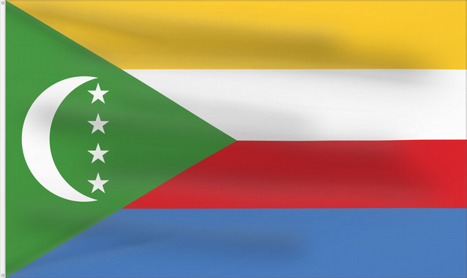 Flag, with two metal eyelets and reinforced hoist: Comoros	Comores	Comoras	Komoren	Comore