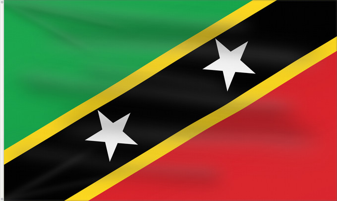 Drapeau, avec deux œillets métalliques et guindant renforcé : Saint Kitts and Nevis	Saint-Christophe-et-Niévès	San Cristóbal y Nieves	St. Kitts und Nevis	Saint Kitts e Nevis	Saint Kitts a Nevis	Shan Críostóir-Nimheas	Sen Kitts ha Nevis	Флаг Сент-Китса и Невиса	Saunt Kitts an Nevis	Saint Kittsa in Nevisa