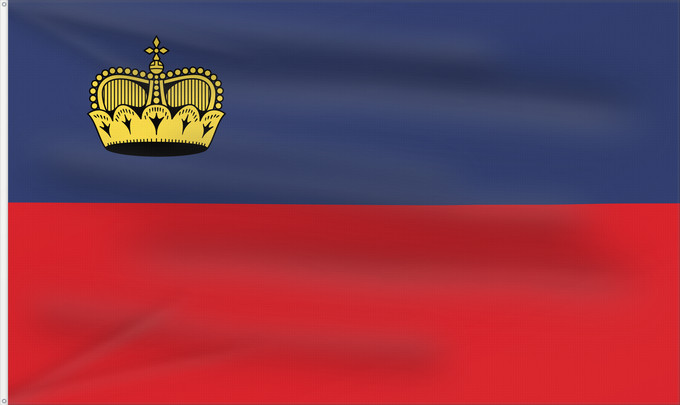 Drapeau, avec deux œillets métalliques et guindant renforcé : Liechtenstein Сцяг Ліхтэнштэйна Liĥtenŝtejno Liechtensteingo bandera Ala Liechtensteinê Dal Liechtenstein Флаг Лихтенштейна Lihtenštajna Прапор Ліхтенштейну