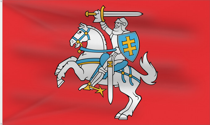 Drapeau, avec deux œillets métalliques et guindant renforcé : Lithuania	Lituanie	Lituania	Litauen	Lituana	Litouwen	Lituânia	Litwy	Litevská vlajka	Litauens	Litovio	Leedu lipp	Liettuan	Liotuáine	Litve	Litvánia	Lietuvas	Tal-Litwanja	Lituaniei	Litvy