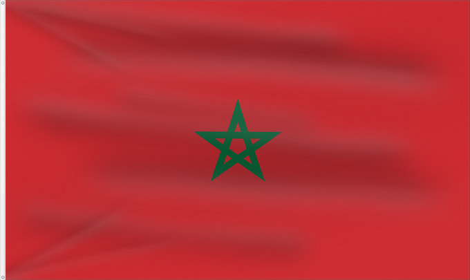 Flag, with two metal eyelets and reinforced hoist: Morocco Maroc Marruecos Marokko Marocco Marrocos Maroka علم المغرب Σημαία του Μαρόκου Maroko Marokoko bandera Marokon דגל מרוקו Marokkó モロッコの国旗 Marokkos flagg Marocului Флаг Марокко Marockos Moroko Drapea do Marok ⴰⵛⵏⵢⴰⵍ ⵏ ⵎⵓⵔⴰⴽⵓⵛ 摩洛哥國旗