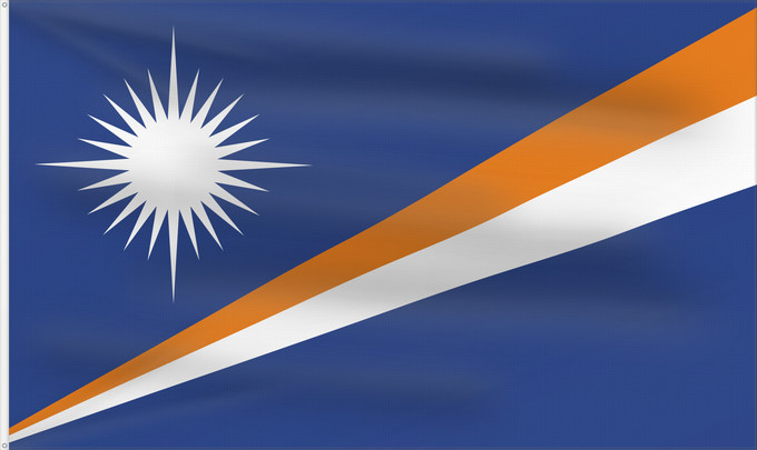Flag, with two metal eyelets and reinforced hoist: Marshall Islands	Marshall	Islas Marshall	Marshallinseln	Isole Marshall	Marshalleilanden	Marshallovih otokov
