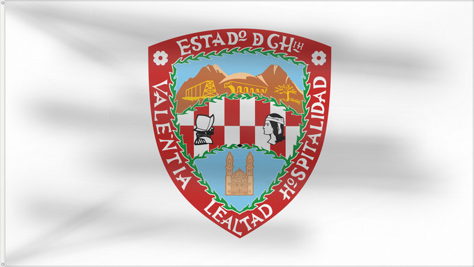 Bandera, con dos ojales metálicos y lado del asta reforzado: Chihuahua