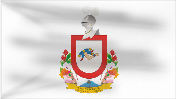 Bandera, con dos ojales metálicos y lado del asta reforzado: Colima