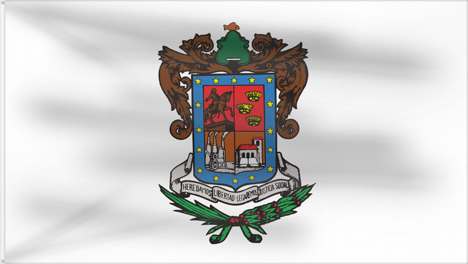 Bandera, con dos ojales metálicos y lado del asta reforzado: Michoacan	Michoacán