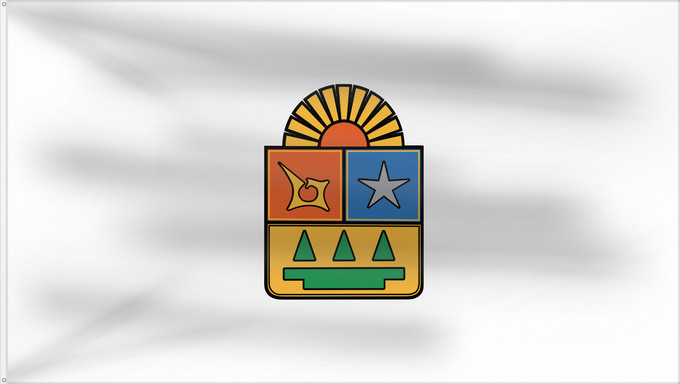Bandera, con dos ojales metálicos y lado del asta reforzado: Quintana Roo	La bandera oficial de Quintana Roo