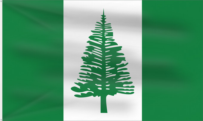 Bandera, con dos ojales metálicos y lado del asta reforzado: Norfolk Island	Norfolk	Norfolkinsel