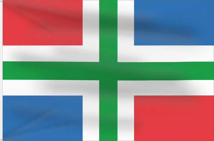 Drapeau, avec deux œillets métalliques et guindant renforcé : Groningen	Province of Groningen, Netherlands	Groningue	Groninga