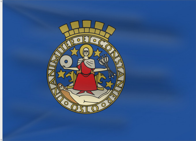 Bandera, con dos ojales metálicos y lado del asta reforzado: Oslo