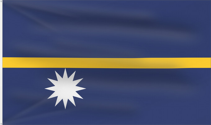 Flag, with two metal eyelets and reinforced hoist: Nauru	The national flag of Nauru	La bandera nacional de Nauru	Nazionale di Nauru	A bandeira nacional de Nauru	Σημαία του Ναουρού	La nacia flago de Nauro	Nauru lipp	Naurun	דגל נאורו	Знаме на Науру	Anidenin Naoero	Флаг Науру	Nauru leavga	Nauruja	Naurus	Naur