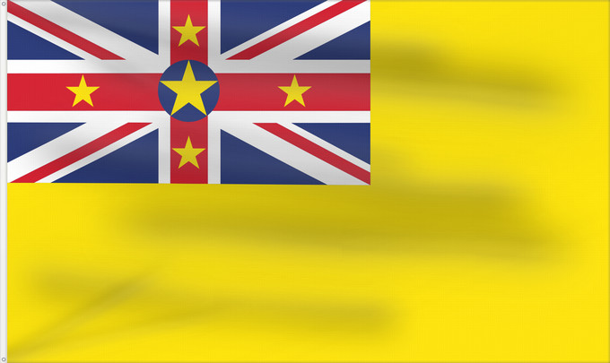 Bandera, con dos ojales metálicos y lado del asta reforzado: Niue Niue New Zealand ニウエの国旗 Pīwari o Niuē