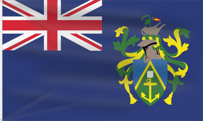 Bandera, con dos ojales metálicos y lado del asta reforzado: Pitcairn Islands	Pitcairn	Îles Pitcairn	Islas Pitcairn	Pitcairninseln	Isole Pitcairn	Pitkern Ailen	Знаме на Питкерн	Ynysoedd Pitcairn	Ynysow Pitcairn