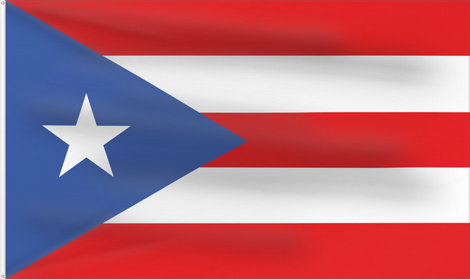 Flag, with two metal eyelets and reinforced hoist: Puerto Rico Porto Rico Puerto Ricos Portoryka Porto-Riko De Porto Rico Ka hae Pokoliko Standardo di Porto-Riko Portuum Divum Porto Rica Флаг Пуэрто-Рико Прапор Пуерто-Рико Stän Puertorikeänas