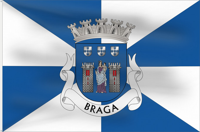 Flag, with two metal eyelets and reinforced hoist: Braga