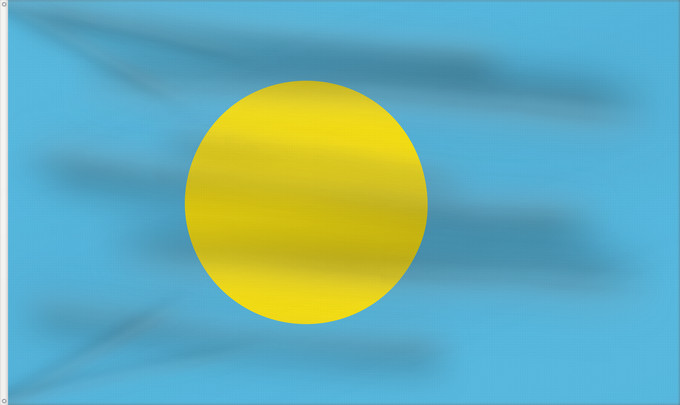 Bandera, con dos ojales metálicos y lado del asta reforzado: Palau	Palau, made by User Gabbe	 Palaos	Palaos	パラオの国旗	Palaua	​帕勞國旗
