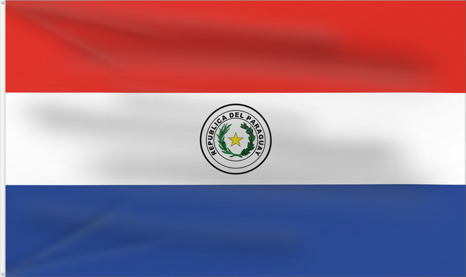 Bandera, con dos ojales metálicos y lado del asta reforzado: Paraguay Paraguay obverse علم باراغواي پرچم پاراگوئه روی پرچم Флаг Парагвая
