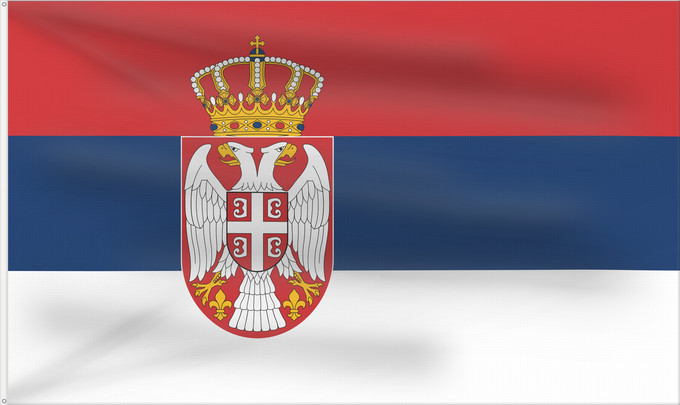 Flag, with two metal eyelets and reinforced hoist: Civil Flag of Serbia Civil flag of Serbia Serbie Serbia Serbien Narodna zastava Srbije Nemzeti zászló szerbia Srbská národná vlajka Kombëtar i Serbisë