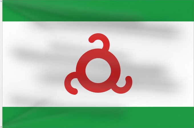Drapeau, avec deux œillets métalliques et guindant renforcé : Ingushetia	Republic of Ingushetia	Inguschetien	Inguscezia	Флаг Ингушетии