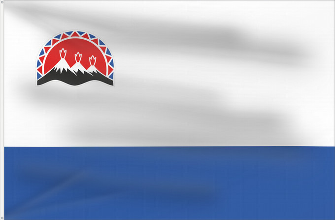 Flag, with two metal eyelets and reinforced hoist: Kamchatka Krai	Kraï du Kamtchatka 	Krai de Kamchatka	Russischen Region Kamtschatka	Флаг Камчатского края