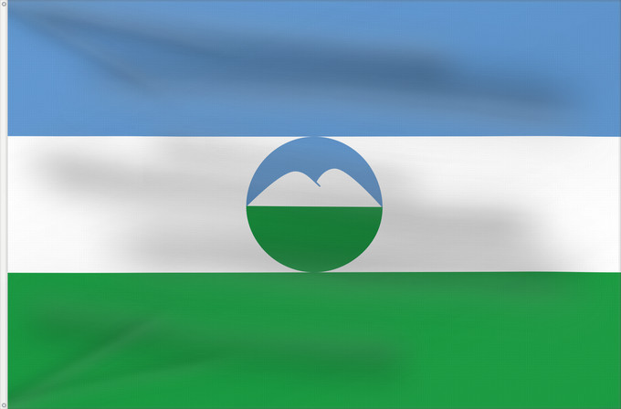 Bandera, con dos ojales metálicos y lado del asta reforzado: Kabardino-Balkaria	Kabardino-Balkar Republic 	 Kabardino-Balkarie	Kabardino-Balkarien	Kabardino-Balkaria, Russia