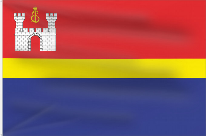 Bandera, con dos ojales metálicos y lado del asta reforzado: Kaliningrad Oblast	Modern  2006  flag of Kaliningrad Oblast	Oblast de Kaliningrad	Óblast de Kaliningrado 	Oblast Kaliningrad	Современный  2006  флаг Калининградской области