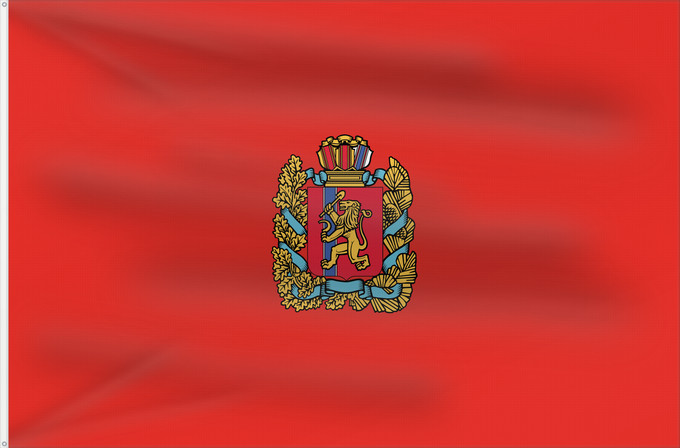 Drapeau, avec deux œillets métalliques et guindant renforcé : Krasnoyarsk Krai	Krasnoyarsk Krai 	Kraï de Krasnoïarsk	Krai de Krasnoyarsk	Krasnoyarsk Kray	флаг Красноярского края