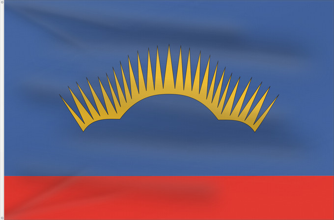 Flagge, mit zwei Metallösen und verstärktem Besatzband: Murmansk Oblast	Oblast de Mourmansk	Óblast de Múrmansk	Oblast Murmansk	Oblast 'di Murmansk
