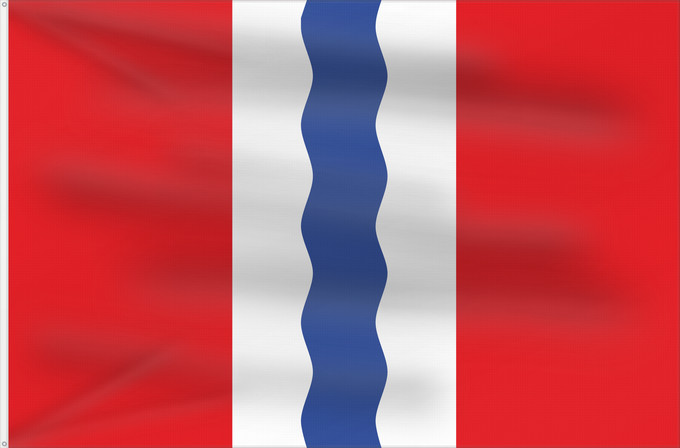 Drapeau, avec deux œillets métalliques et guindant renforcé : Omsk Oblast	Omsk Oblast 	Oblast d'Omsk	Óblast de Omsk	Oblast Omsk