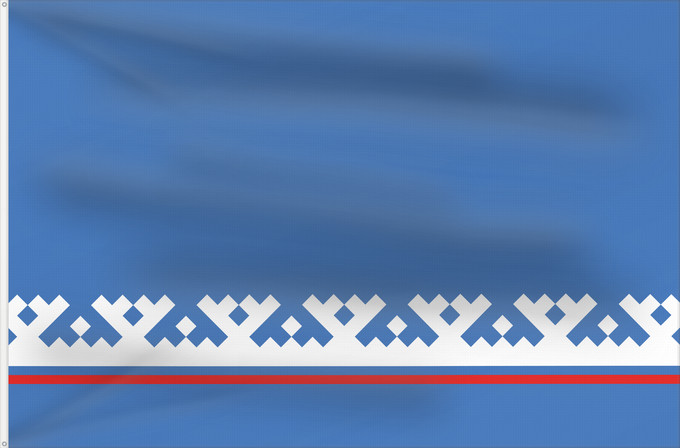 Flag, with two metal eyelets and reinforced hoist: Yamal-Nenets Autonomous District Yamalo-Nenets Autonomous Okrug Iamalie ou district autonome de Iamalo-Nénétsie distrito autónomo de Yamalo-Nenets Autonome Kreis der Jamal-Nenzen Jamalo-Neneca aŭtonoma distrikto Ямало-Ненецкий автономный округ