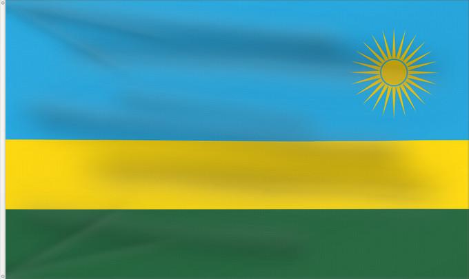 Flag, with two metal eyelets and reinforced hoist: Rwanda	Ruanda	রুয়ান্ডার জাতীয় পতাকা	Ruando	پرچم رواندا	Ibendera rya Rwanda	Ruande