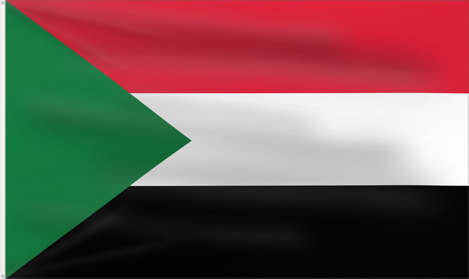 Drapeau, avec deux œillets métalliques et guindant renforcé : Sudan	Soudan	Sudán	Soedan	علم السودان	Sudans
