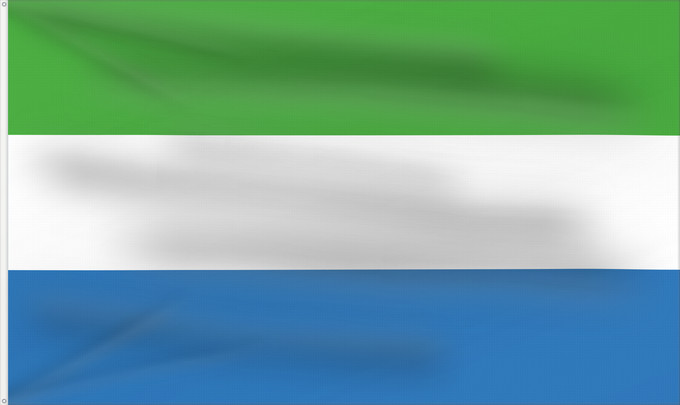 Flag, with two metal eyelets and reinforced hoist: Sierra Leone Sierra Leona Sierra Leones Sieraleono Sierre Leone
