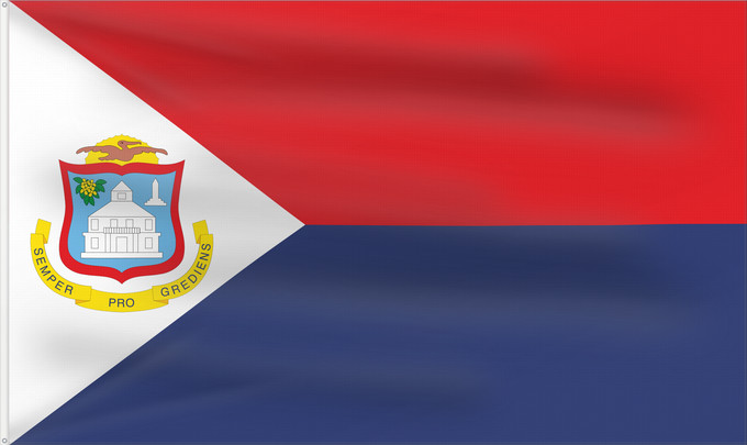 Flag, with two metal eyelets and reinforced hoist: Sint Maarten	Sint Maarten  Kingdom of the Netherlands	Saint-Martin