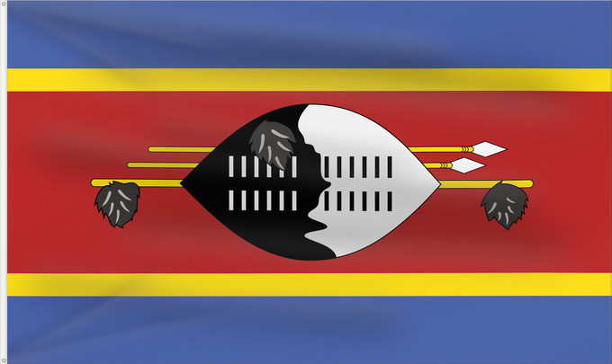 Flag, with two metal eyelets and reinforced hoist: Eswatini Swaziland Suazilandia Swasiland Essuatíni Eswatinis fana Eswatini Svazilando Umjeka weSwatini Swazilands