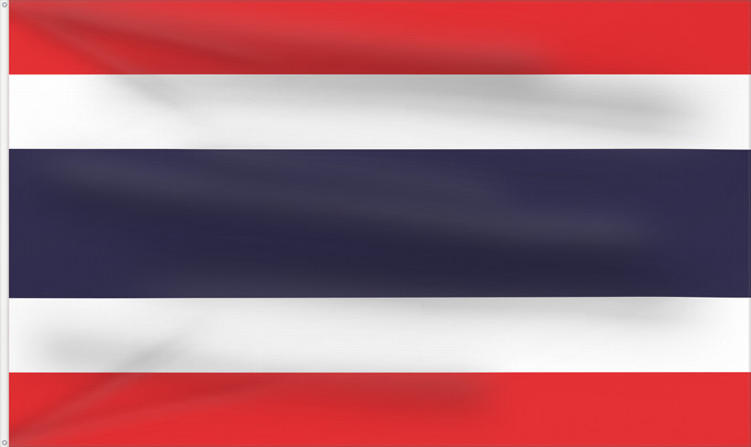 Flag, with two metal eyelets and reinforced hoist: Thailand The national flag of Kingdom of Thailand; there are total of 3 colours Red represents the blood spilt to protect Thailand’s independence and often more simply described as representing the nation Thaïlande Tailandia desde el año 2017; hay en tota