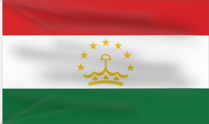 Flag, with two metal eyelets and reinforced hoist: Tajikistan Tadjikistan Tayikistán Republik Tadschikistan Tagikistan Tadzjikistan علم طاجيكستان Tacikistan Сцяг Таджыкістану Сьцяг Таджыкістану Tádžikistánu Таджикистан ялавӗ پرچم تاجیکستان Տաջիկստան դրոշը ტაჯიკეთის დროშა Тәжікстан байрағы Тажикстанын туус