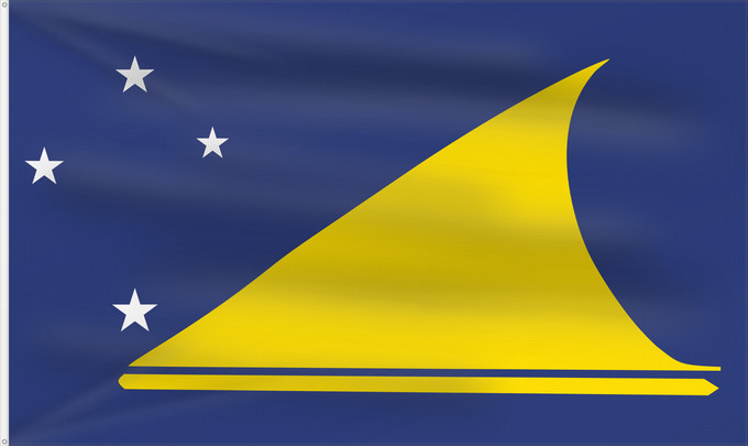 Bandera, con dos ojales metálicos y lado del asta reforzado: Tokelau	Tokelau since May 2008	Tokelau que fuera adoptada en mayo de 2008 por el parlamento local de este territorio dependiente de Nueva Zelanda	Pīwari o Tokelau