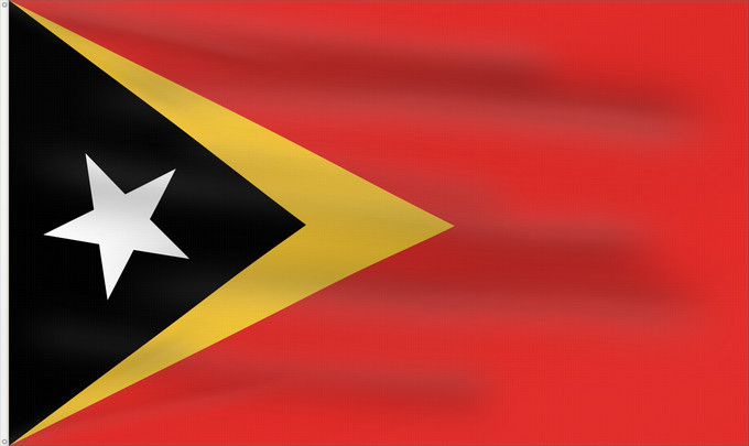 Flagge, mit zwei Metallösen und verstärktem Besatzband: East Timor	Timor-Leste  East Timor	Timor oriental	Timor Oriental	Osttimor	Timor Est	Timor-Leste  Oost-Timor	Timor-Leste	علم تيمور الشرقية	তিমুর লেস্তের জাতীয় পতাকা	Timor Leste	Флаг Восточного Тимора	Östtimors	Timór Lorosa e nian