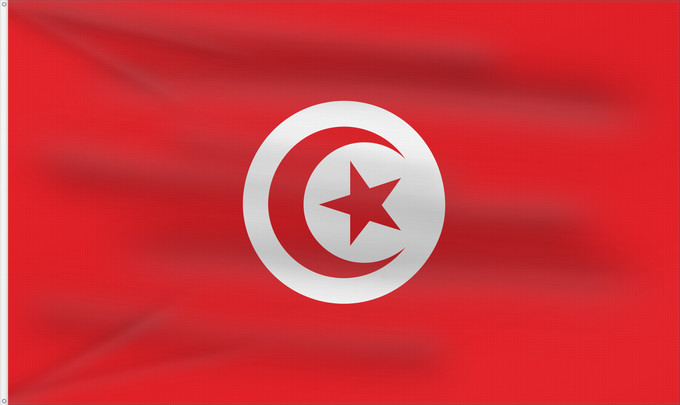 Drapeau, avec deux œillets métalliques et guindant renforcé : Tunisia	Tunisie	Túnez	Tunesien	Tunesië	علم تونس	তিউনিসিয়ার পতাকা।	Tunísia	Флаг Туниса	Tunizije	ⴰⵛⴻⵏⵢⴰⵍ ⵏ ⵜⵓⵏⴻⵙ