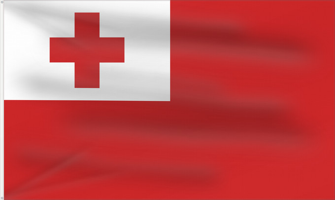 Flag, with two metal eyelets and reinforced hoist: Tonga	Thonga	Brattagh ny Tongey	Tonge	Fuka ʻo Tonga
