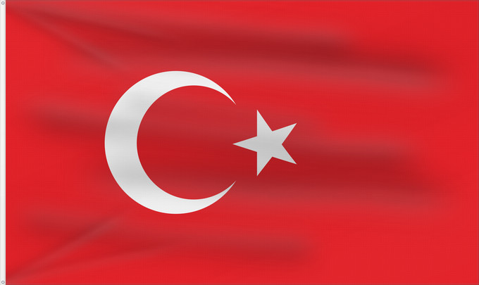 Flag, with two metal eyelets and reinforced hoist: Turkey	National Flag of Turkey	Turquie	Turquía	Türkische	Turchia	Turkije	Turquia	علم تركيا	Türk	Сцяг Турцыі	Национално знаме на Турция	Turske	Turecká Vlajka	Desmala Tırkiya	Σημαία της Τουρκίας	Turkio	پرچم ترکیه	Turkin	Τὸ τῆς Τουρκίας σημεῖον	Republike Tur