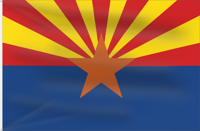 Bandera, con dos ojales metálicos y lado del asta reforzado: Arizona ᎡᏩᏐᎾ ᎦᏓᏘ