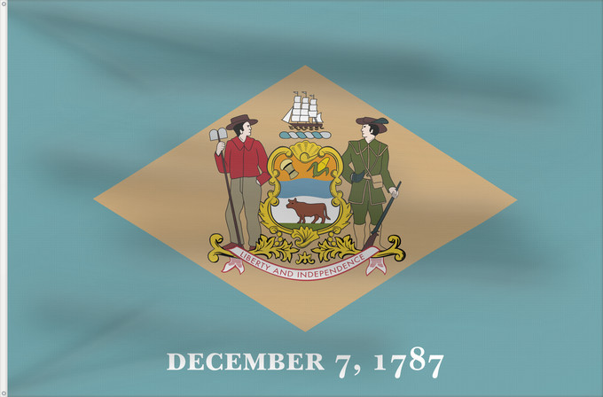 Flag, with two metal eyelets and reinforced hoist: Delaware ᏕᎳᏪᎢ ᎦᏓᏘ Ka hae Kelawea Delevariae Vlagge van Delaware Déláwee Hahoodzo bidah naatʼaʼí Флаг Делавэра Američke savezne države Delaver Delawares