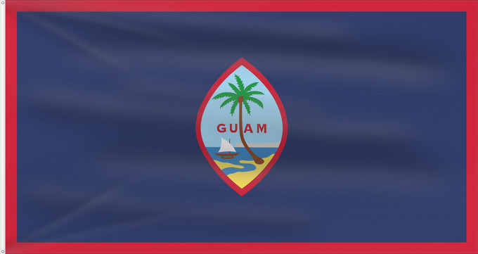 Flag, with two metal eyelets and reinforced hoist: Guam