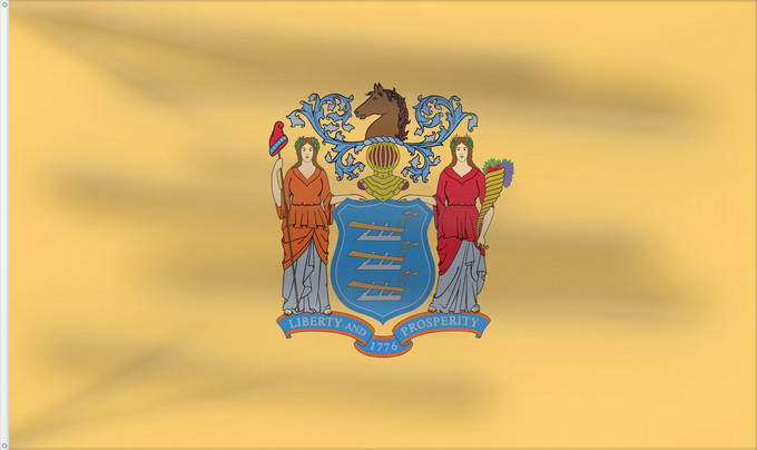 Bandera, con dos ojales metálicos y lado del asta reforzado: New Jersey	'État du New Jersey	Nueva Jersey