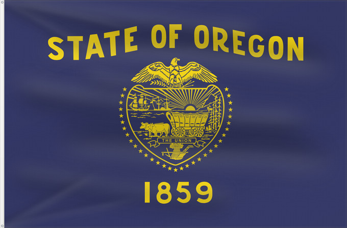 Bandera, con dos ojales metálicos y lado del asta reforzado: Oregon	Oregon  obverse  The flag was adopted by the state on February 26, 1925. The state seal was decided in 1903	L Oregon  face	Oregón  anverso	ᎤᏩᎦᏂ ᎦᏓᏘ	De l Oregon	Ka hae ‘Olekona	Oregoniae	Óogin Hahoodzo bidah naatʼaʼí	Флаг Орегона	Američke savezne dr
