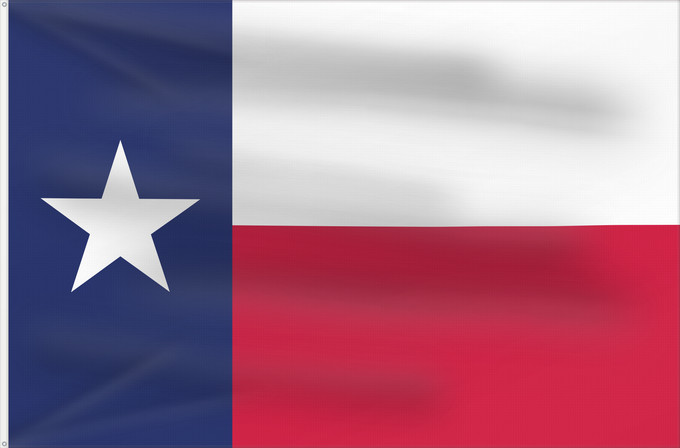 Bandera, con dos ojales metálicos y lado del asta reforzado: Texas Texa Stanowa Teksasu ᏅᏓᎩ ᎦᏓᏘ Toháano ého ëva hoohëö o Ka hae Kekeka Texiae Flagget til delstaten Texas Akałii Bikéyah bidah naatʼaʼí Флаг Техаса Američke savezne države Texas