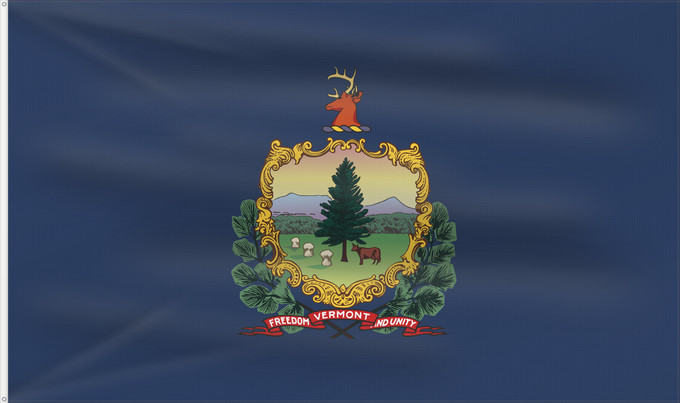 Bandera, con dos ojales metálicos y lado del asta reforzado: Vermont	Vermont 	ᏣᏩᎦ ᎦᏓᏘ	Ka hae Welemoneka	Vermontis	Bimááʼ Hahoodzo bidah naatʼaʼí	Флаг Вермонта	Američke savezne države Vermont