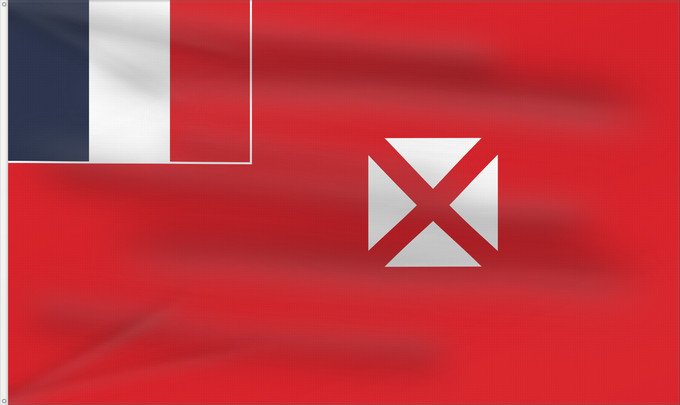 Bandera, con dos ojales metálicos y lado del asta reforzado: Wallis and Futuna Wallis-et-Futuna Wallis y Futuna Wallis und Futuna Wallis e Futuna